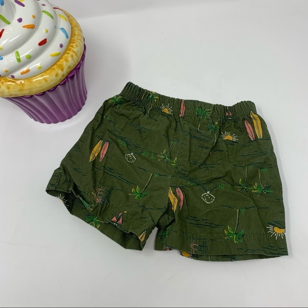 Carter's Olive Green Tropical Print Kids Shorts